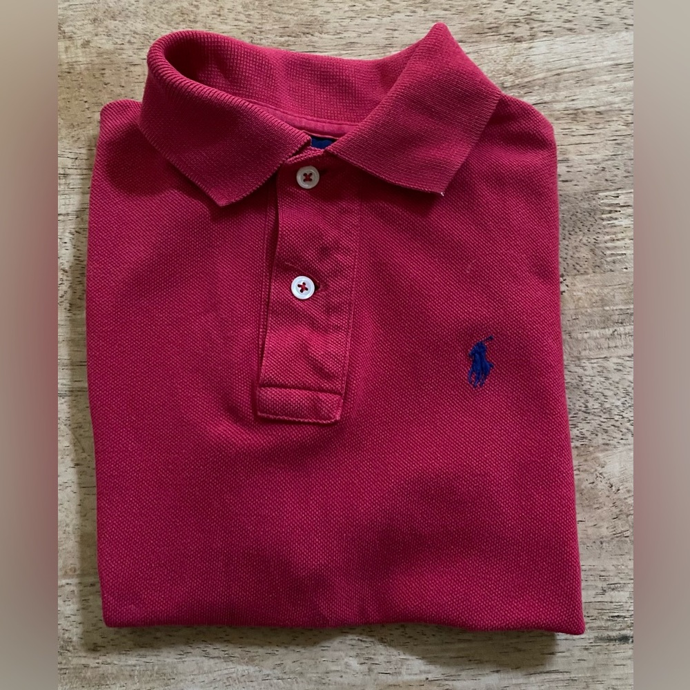 Vintage‎ Polo Ralph Lauren Boys’ Sz 7 Red Iconic Mesh Polo Shirt